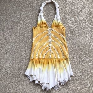 Yellow and white tie dye sun dress